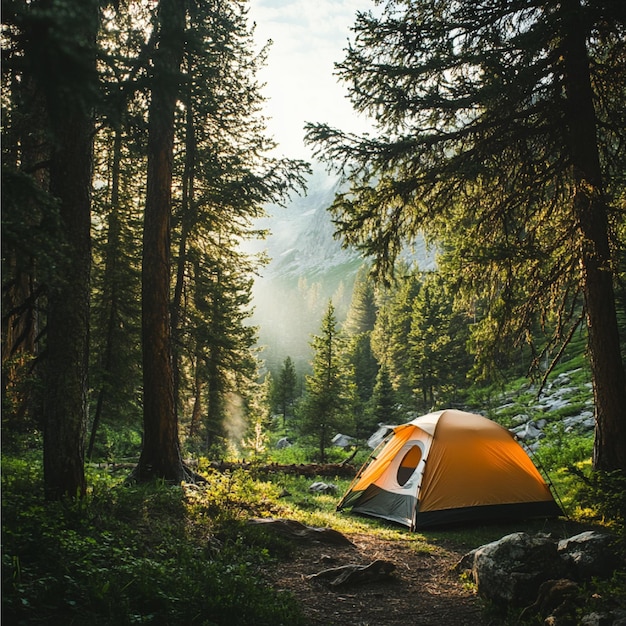 Photo leave no trace principles illustrating practices to minimize environmental impact while camping