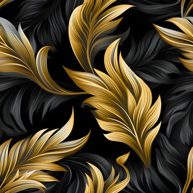 Leaves cascade in a rhythmic dance forming a seamless pattern Organic harmony