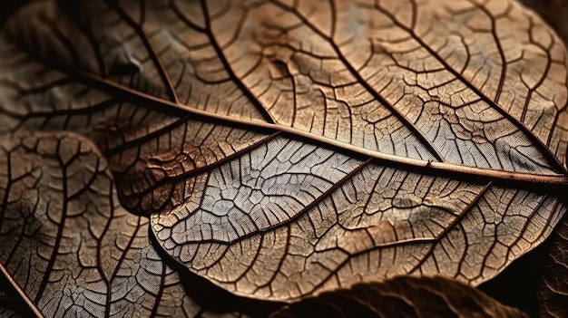 Leaves close up background Generative Ai