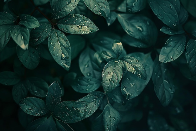 Leaves in Dark Background