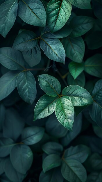 Leaves in Dark Background