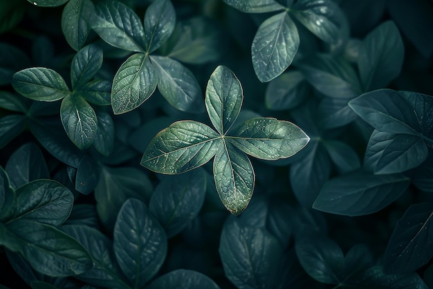 Leaves in Dark Background