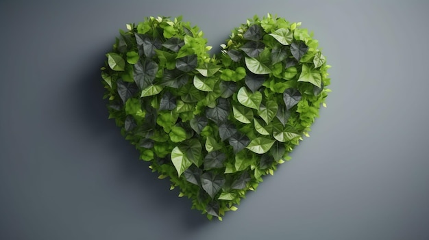 Leaves in forming a heart shape World environment day and Earth day background