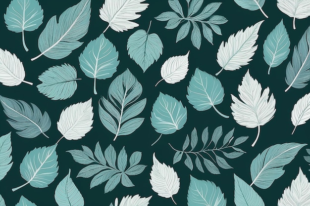 Photo leaves pattern endless background seamless