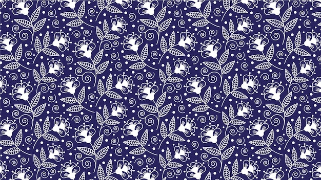 Leaves pattern on purple background.