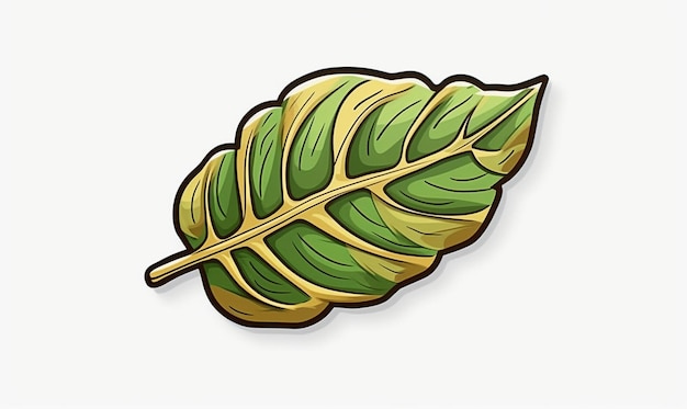 Leaves sticker adorable flashy colors Generative Ai