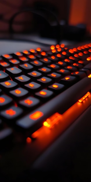 LEDlit keyboard featuring gaming aesthetic