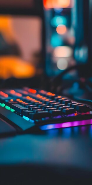 LEDlit keyboard featuring gaming aesthetic