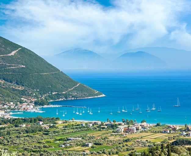 Lefkada coast summer view Vasiliki Greece