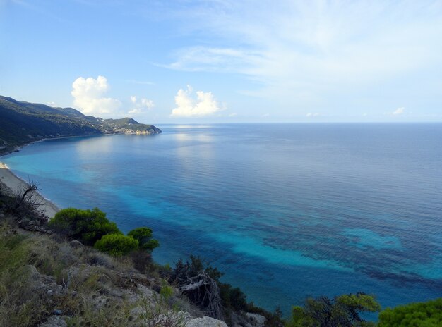 lefkada island Greece Milos beach sea landscape