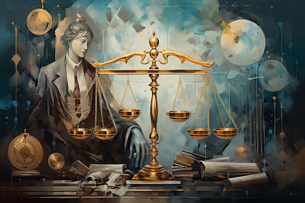 Legal Spirit in Art Vintage Aesthetics amp Oil Strokes Embodying Justice amp Law Nobility