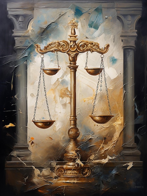 Legal Spirit in Art Vintage Aesthetics amp Oil Strokes Embodying Justice amp Law Nobility