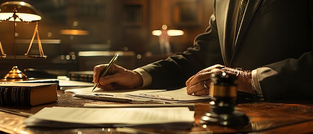 Photo legal team preparing documents in a courtroom