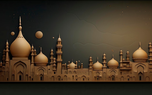 Legant background for a poster with a Ramadan theme decorated with a lantern