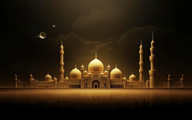 Legant background for a poster with a Ramadan theme decorated with a lantern