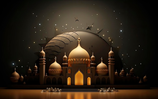 Legant background for a poster with a Ramadan theme decorated with a lantern