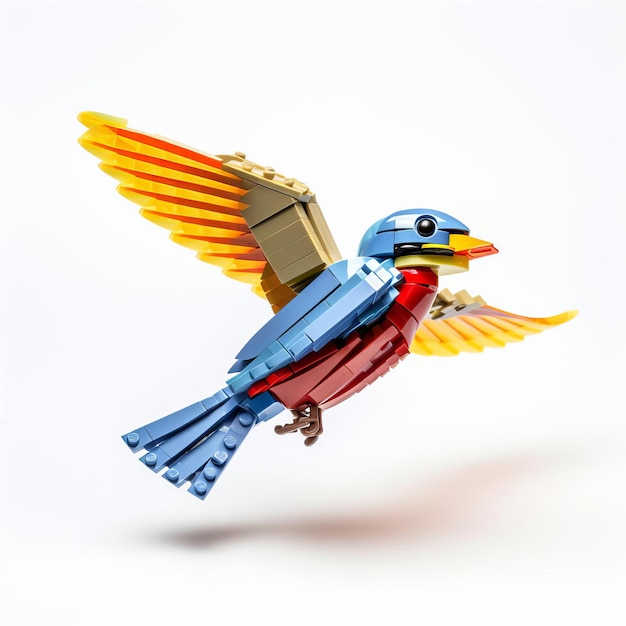 Lego Bird In Flight Toy Style On White