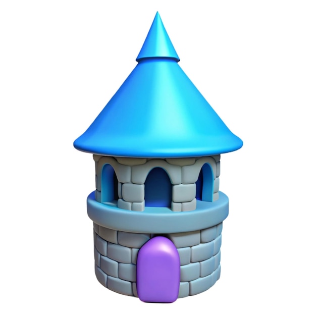 Photo a lego castle with a blue roof and a purple top