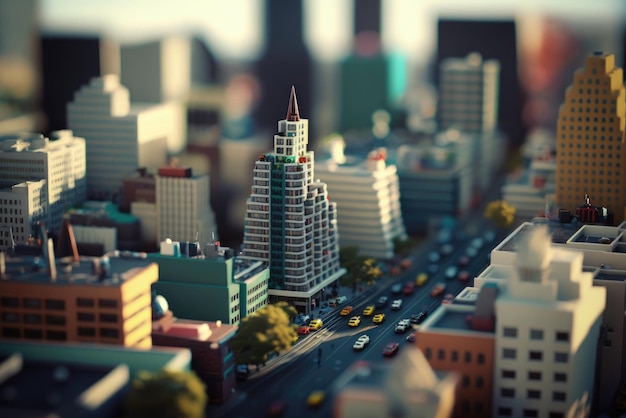 Lego city tilt shift Generative AI