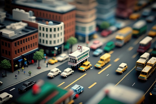 Lego city tilt shift Generative AI