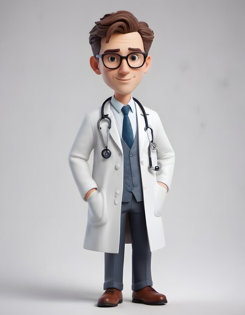 Photo a lego figure of a doctor with glasses and a stethoscope