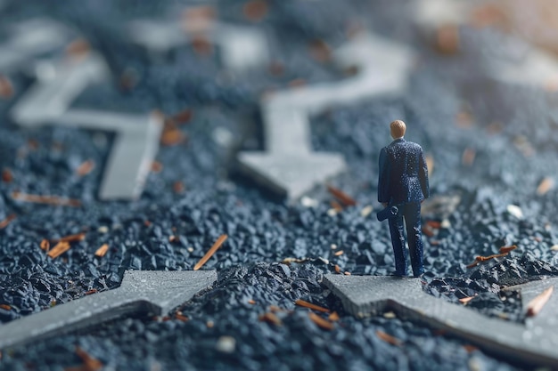 Photo a lego figure is standing in front of a star shaped star