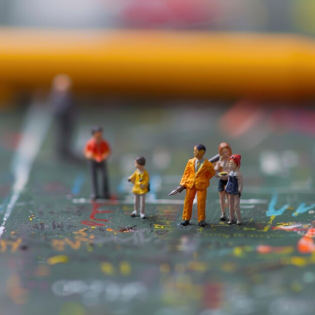 Photo a lego figure is standing next to a toy figurine