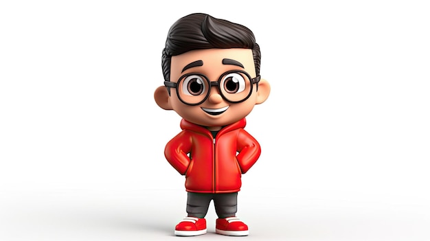 A lego figure of a man wearing glasses and a red jacket.