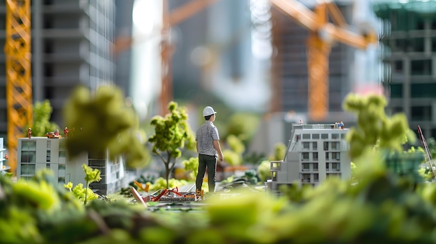 Photo a lego figure stands in a pile of vegetables