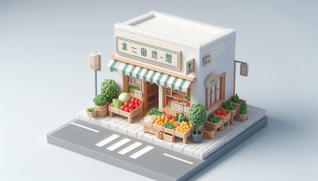 a lego model of a fruit stand with a sign that says quot melon quot