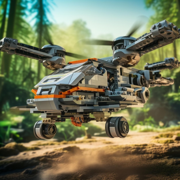 Lego Star Wars Saga Flying Car With Tiltrotor And 2 Propellers