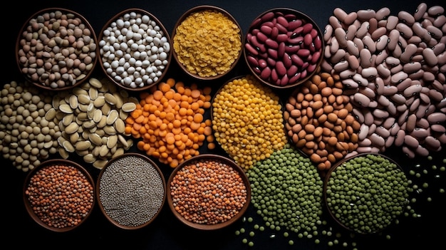 Legumes a set consisting of different types of beans