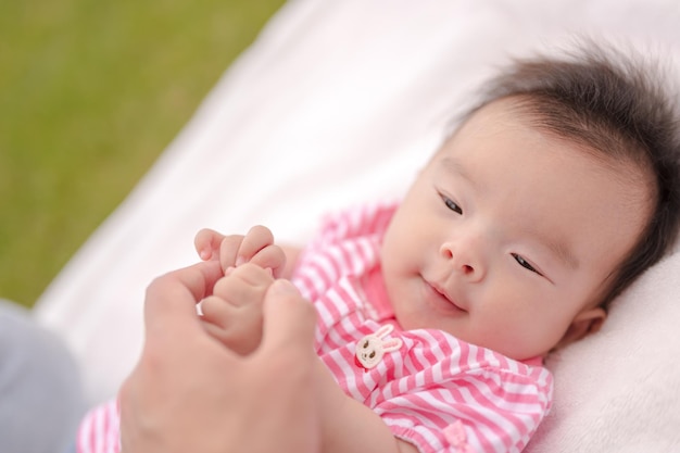 Leisure sheet and baby