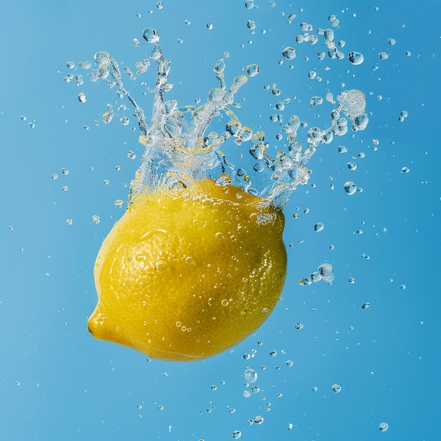 Lemon as a metaphor isolated on blue