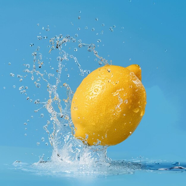 Lemon as a metaphor isolated on blue