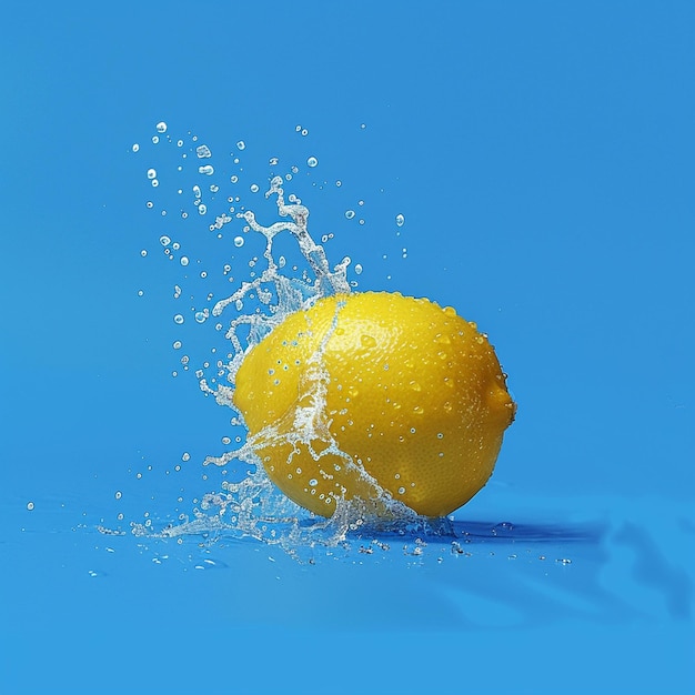 Lemon as a metaphor isolated on blue