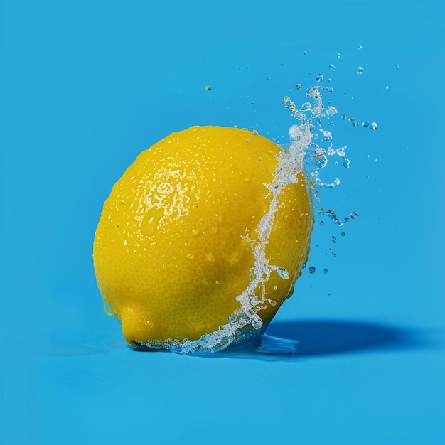 Lemon as a metaphor isolated on blue