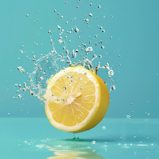 Lemon as a metaphor isolated on blue