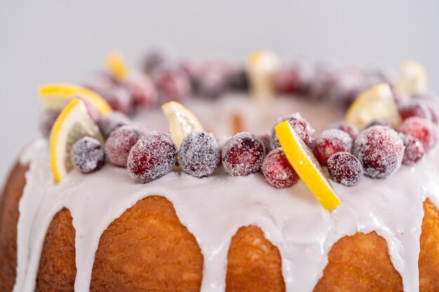 Lemon cranberry bundt cake