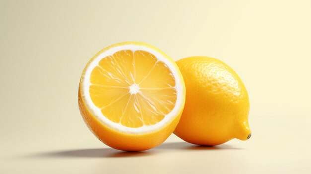 lemon cut in half isolated