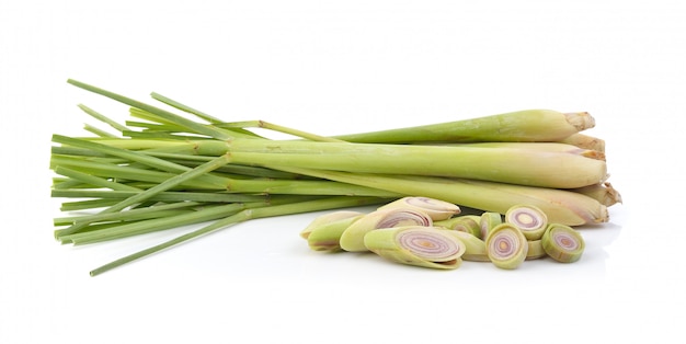 Lemon grass on white space