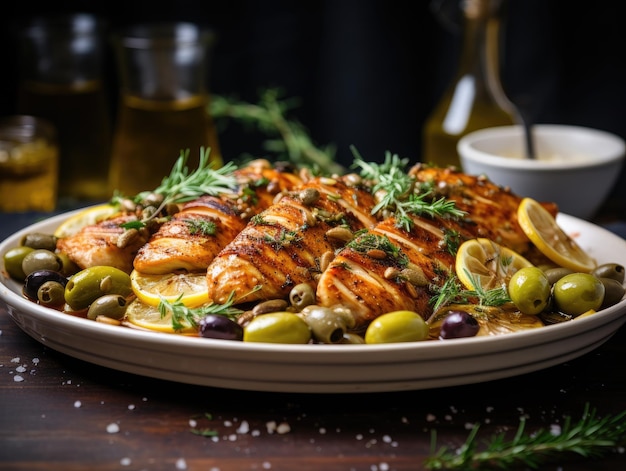 LEMON HERB CHICKEN WITH FENNEL AND OLIVES