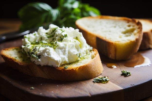 Lemon Herb Ricotta Bruschetta delicious Bruschetta food image photography