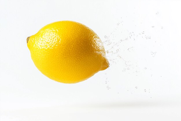 Photo a lemon is being splashed with water and a splash of water