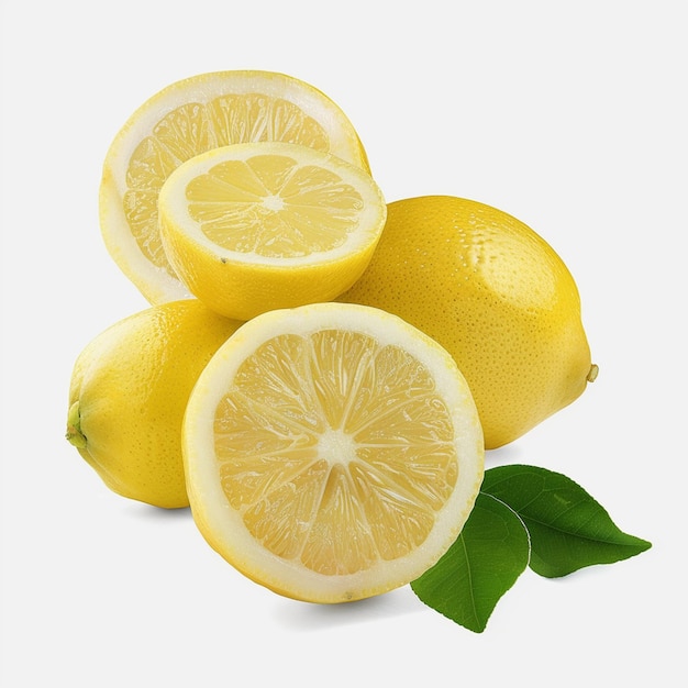 Photo a lemon is cut in half and the lemon is cut out