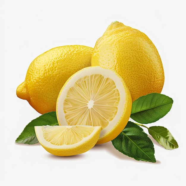 Photo a lemon is cut in half and the lemon is cut out