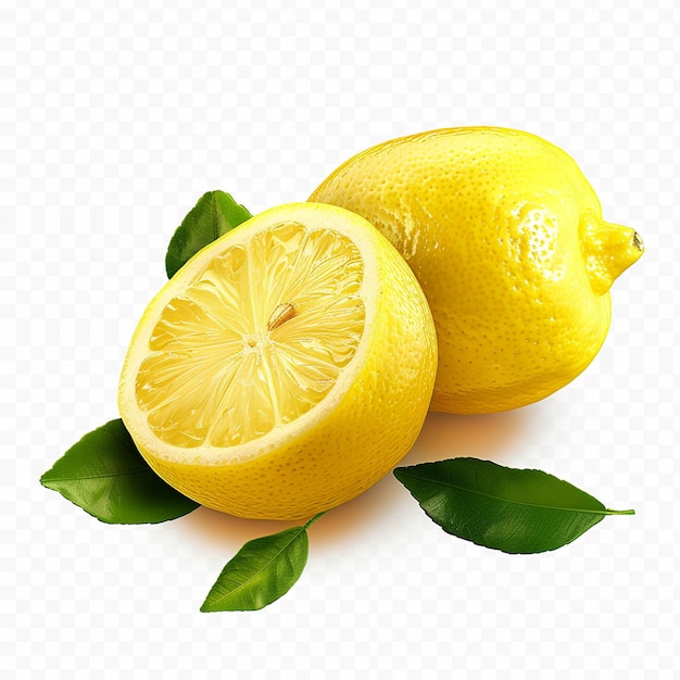 Photo a lemon is cut in half and the lemon is cut out