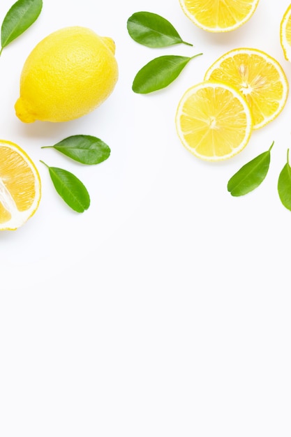 Lemon isolated on white background