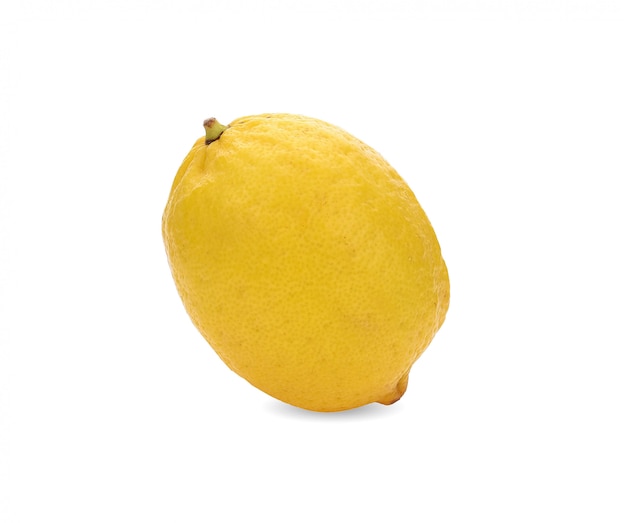 Lemon isolated on white wall