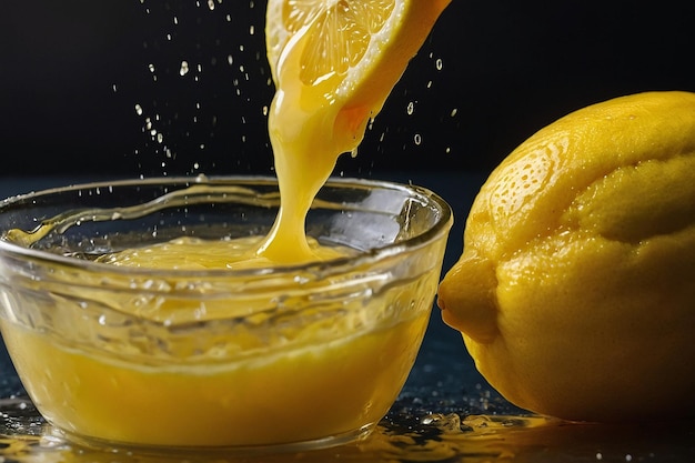 Lemon juice being added to a smoothie